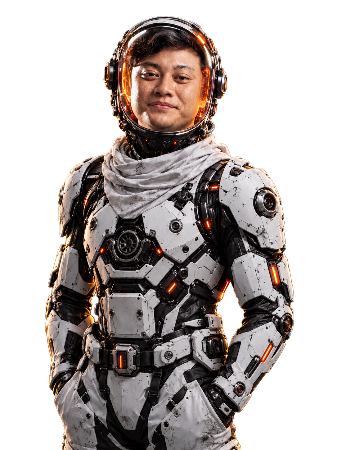 WahidPro in a futuristic AI visual concept suit